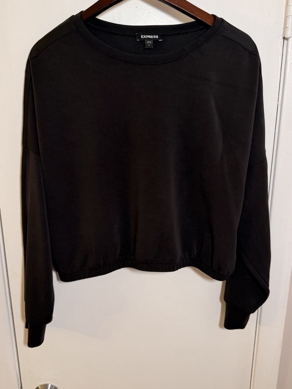 Express Black Cropped Sweatshirt Size Small Like New